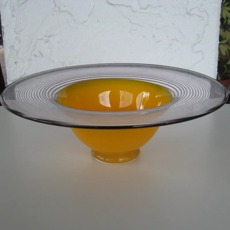 Flamingo Yellow Bowl by Wilke Adolphsson, Sweden  10" x 3.5"