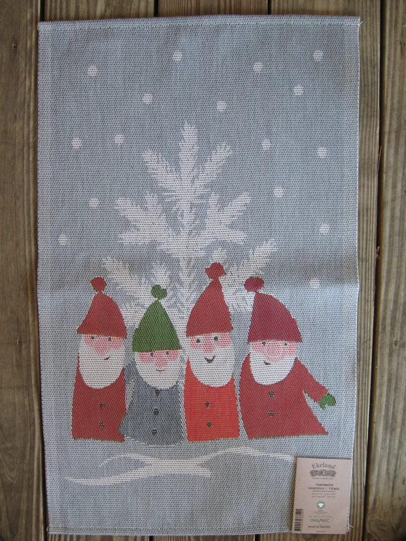 "tomte meeting" 100% organic cotton towel by Ekelund of Sweden  24" x 16"
