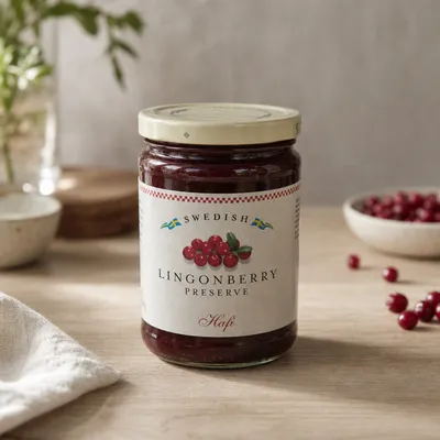 Hafi Lingonberry preserves 14.1 oz ( less sugar -only 7 grams)