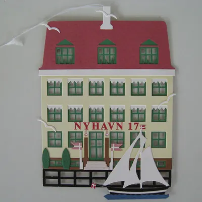 Papercut mobile "Nyhavn 17" 6" x 4.5" Made in Denmark by Oda Wiedbrecht 1 left