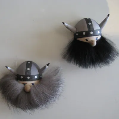 Assorted Viking head magnets black and grey beards available