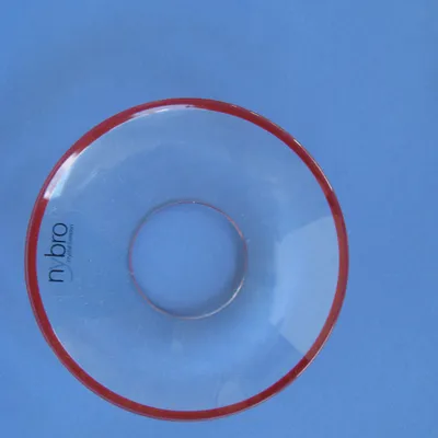 Bobeche: red rimmed crystal 2.5" Made in Sweden