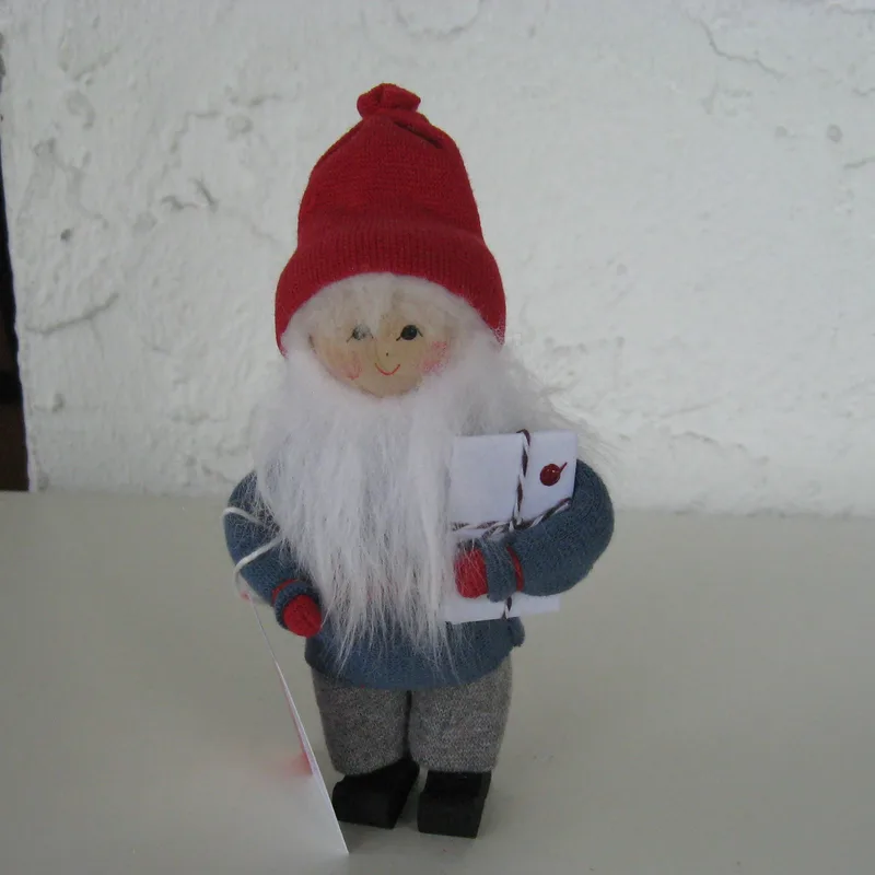 Tomte with white envelope 6 " tall  Butticki of Sweden