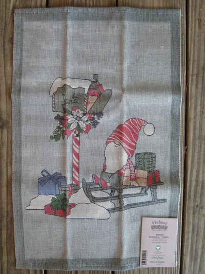 100% organic cotton Christmas towel "Mailbox"  21" x 13" by Ekelund of Sweden  SPECIAL  1 left