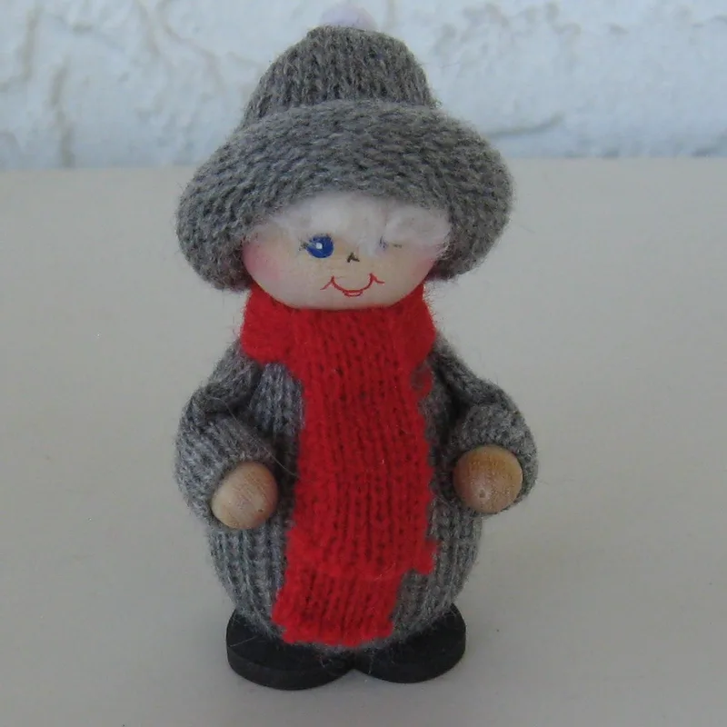 Grey boy wtih red scarf 3" tall  Made in Sweden  3 left