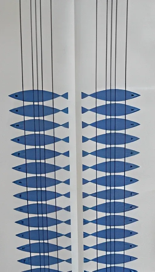 Herring design runner  54" x 17.5"  cotton