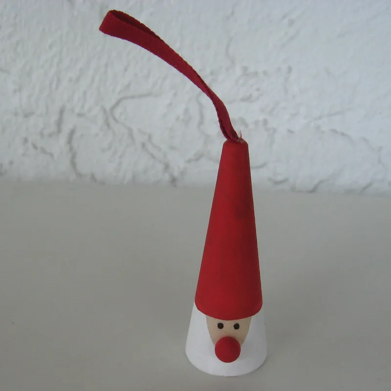 Tomte ornament wood 3"   Made in Sweden