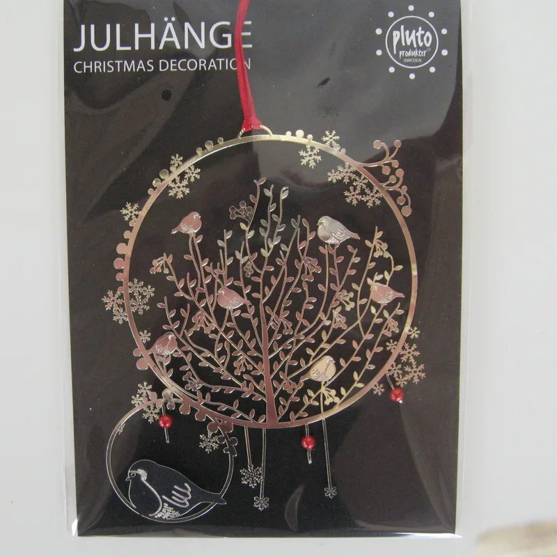 Metal "domherre" ornament  3"  Pluto of Sweden