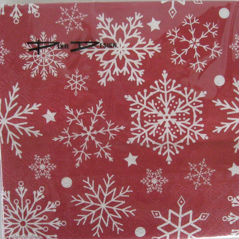 Christmas luncheon napkins with "Snowflakes" motif, 3-ply, 6.5" x 6.5", 20/pkg 9 left