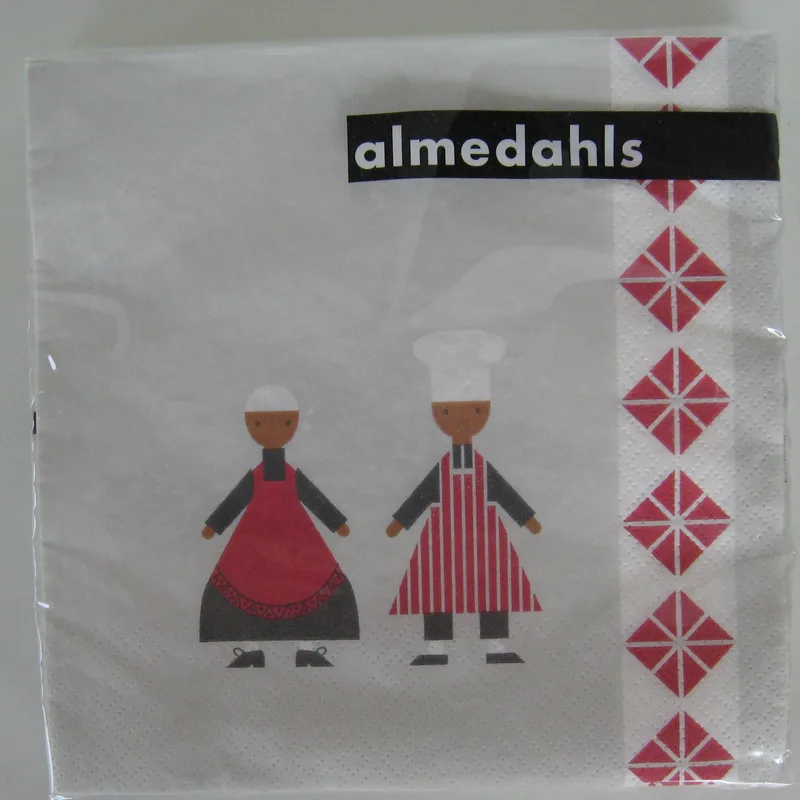 Christmas luncheon napkins by Almedahls of Sweden, "Kökspolka" motif, 3-ply, 20/pkg