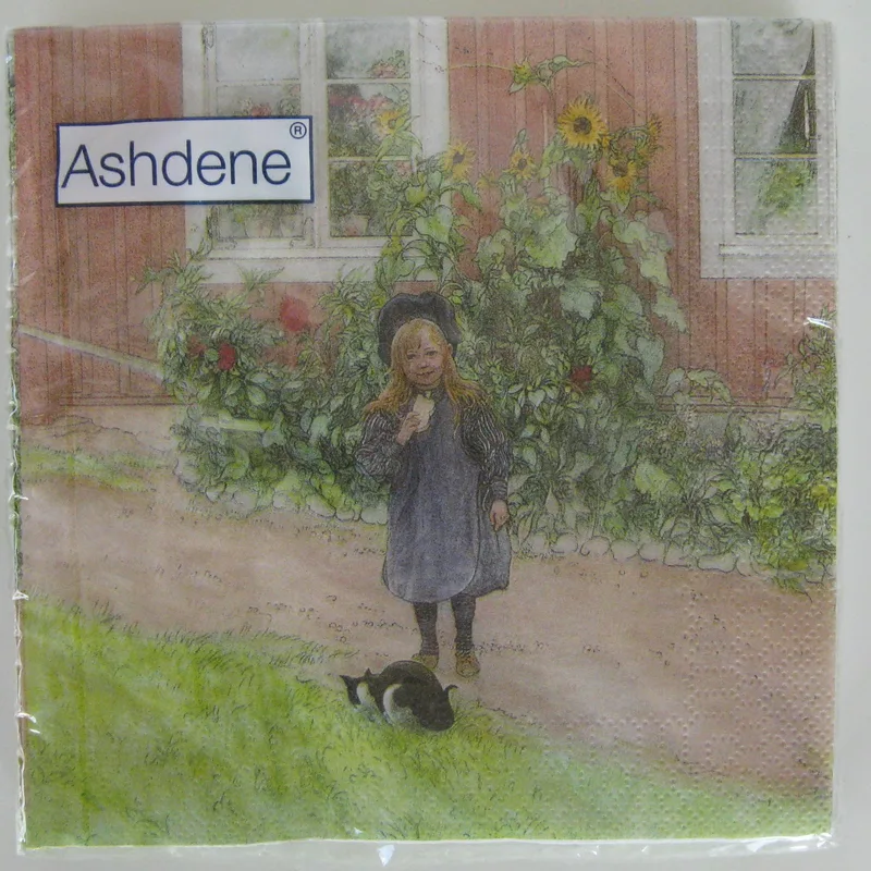 Carl Larsson design luncheon napkins:  "Brita's Garden"
