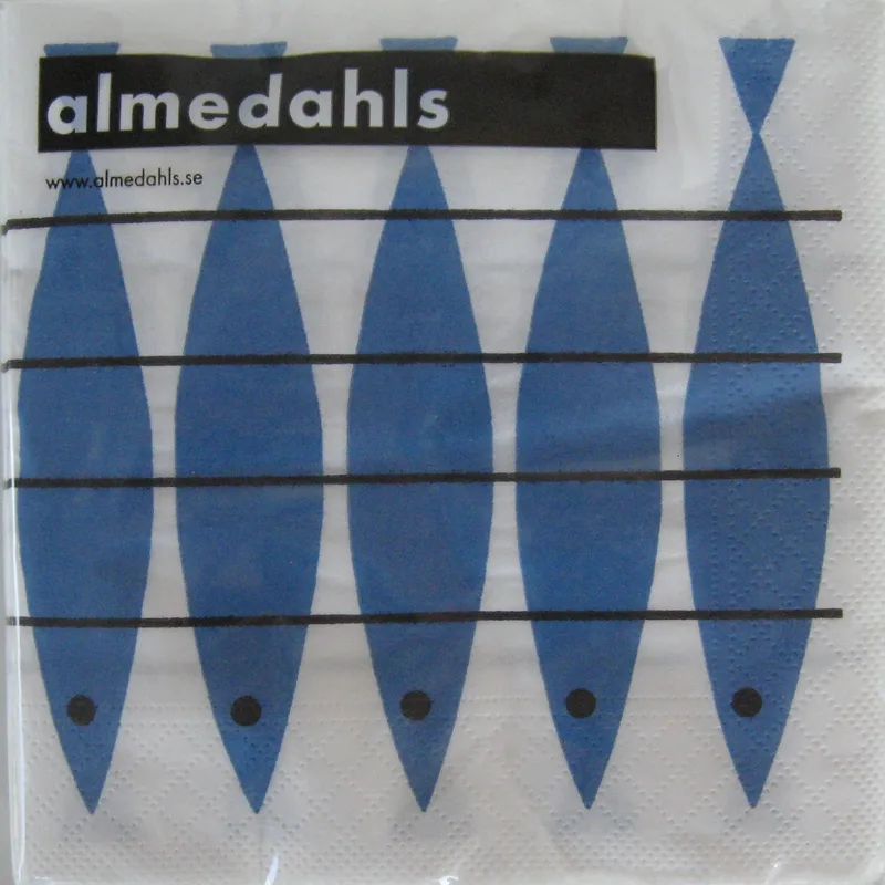 Sill (herring) napkins, 20/pkg, Almedahls of Sweden