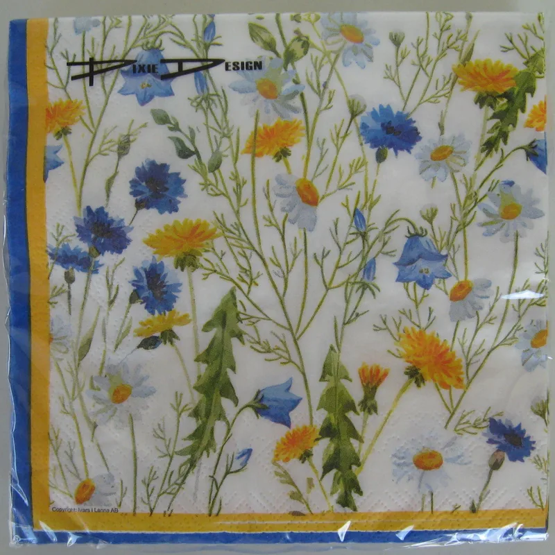 "Swedish wildflowers" beverage napkins 3 ply 20/ pkg