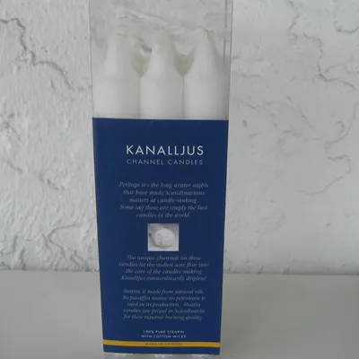 Canal candles, 8", white, 4 per box (new size, new price)