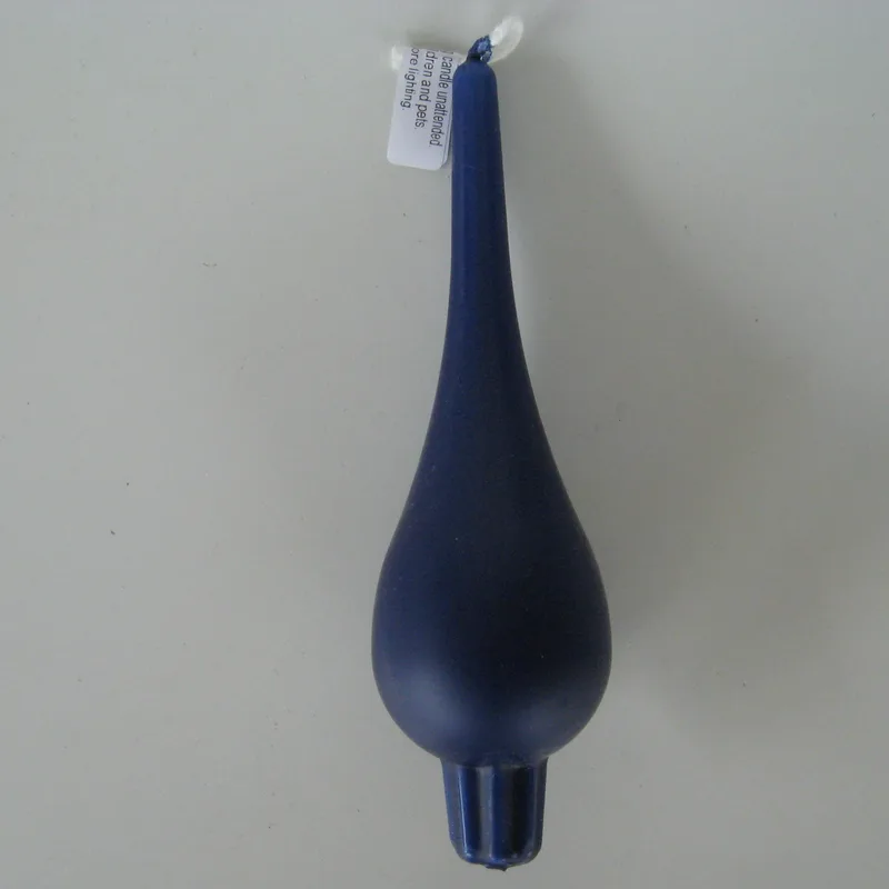 Danish teardrop candle, Navy Blue, 7.5" tall