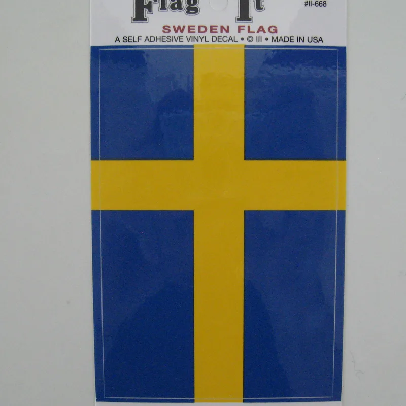 Decal, Swedish Flag, 5" x 3.5"