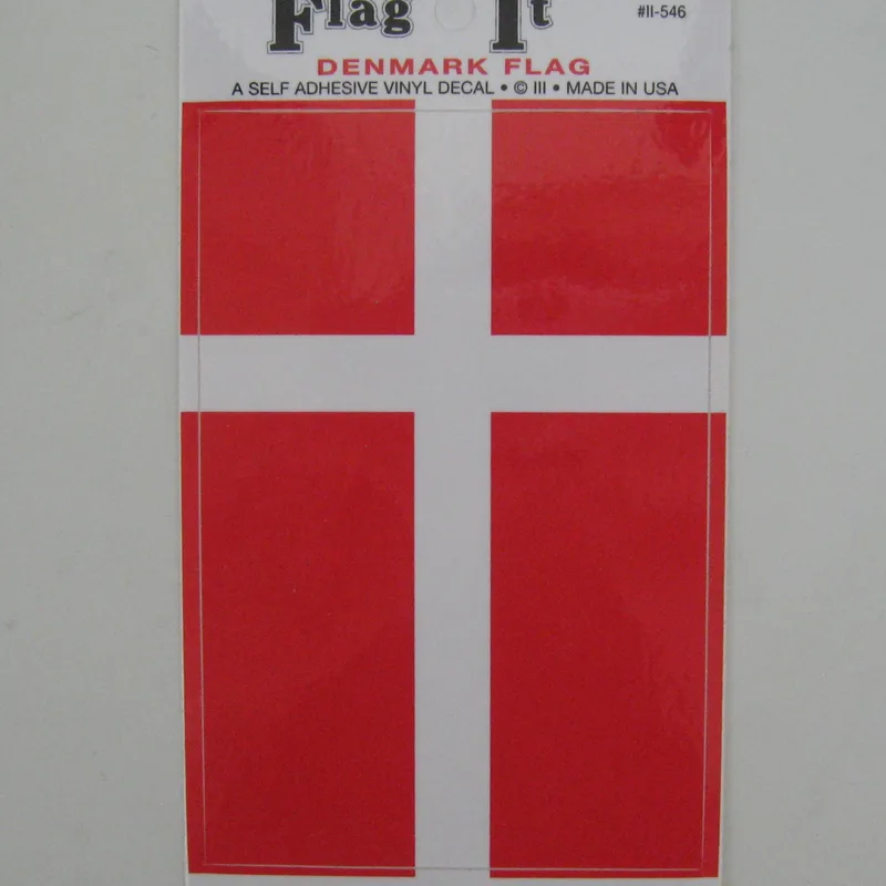 Decal, Danish Flag, 5" x 3.5"