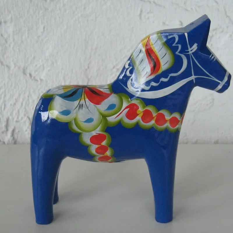 Blue Dala Horse 5"