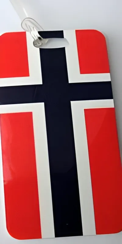 Luggage Tag Norwegian flag plastic 5.5 " 1 left