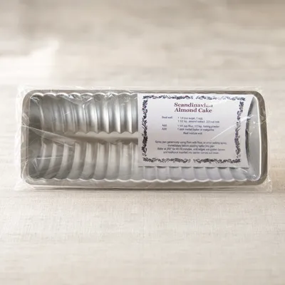 Almond cake pan with recipe  tin plated