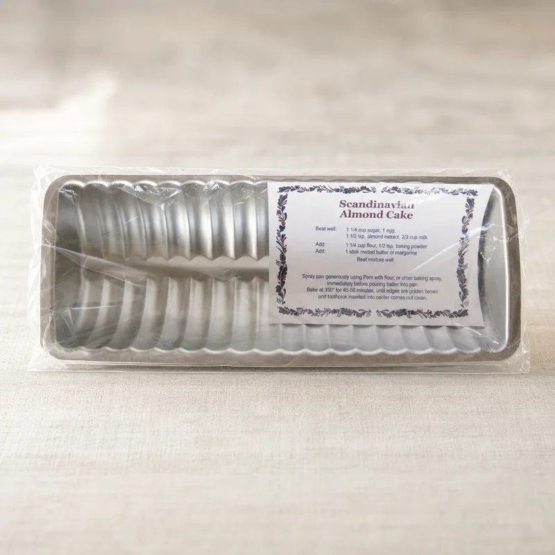 Almond cake pan with recipe  tin plated