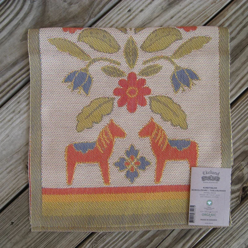 100% organic cotton "kurbitsblom" towel 20" x 14" by Ekelund of Sweden