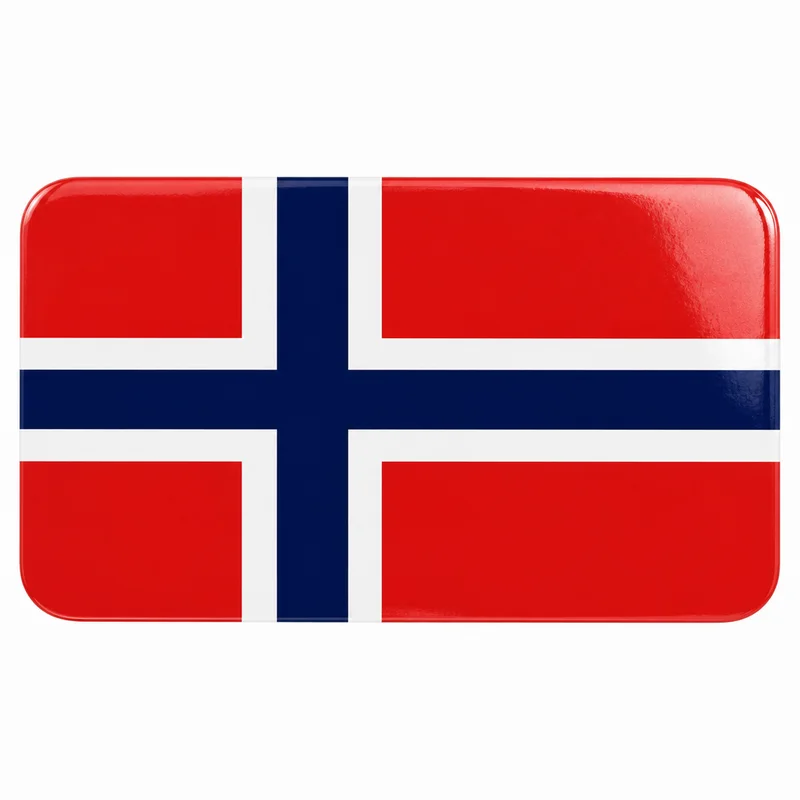 Decal:  Norwegian flag  5" x 3.5"