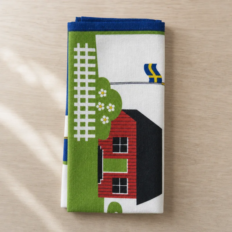"Symbols of  Sweden" tea towel (27" x 18") Made in Sweden