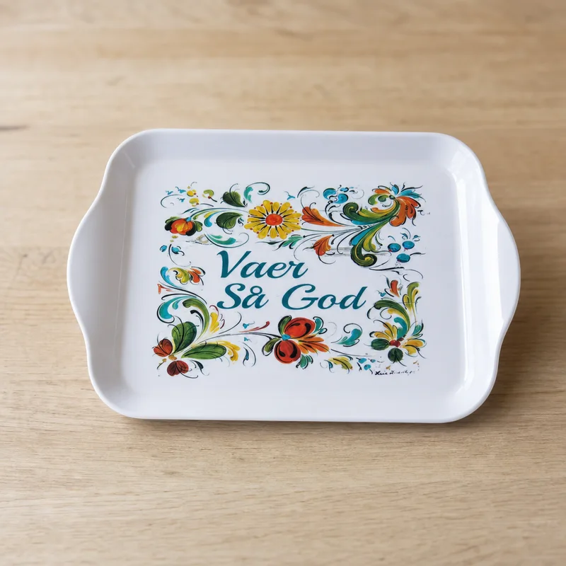 "Vaer så God" snack tray 81/4 " x 51/2" melamine