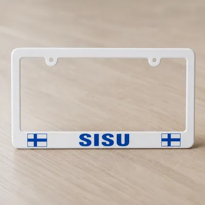 "Sisu" license plate holder