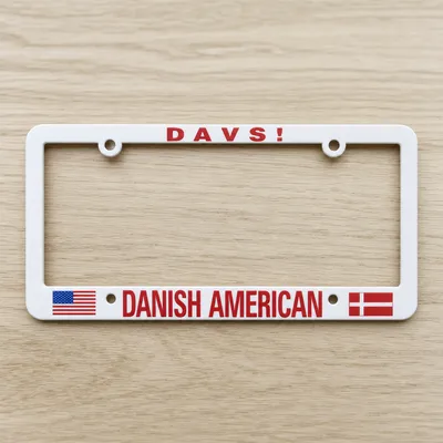 "Davs!" Danish license plate holder