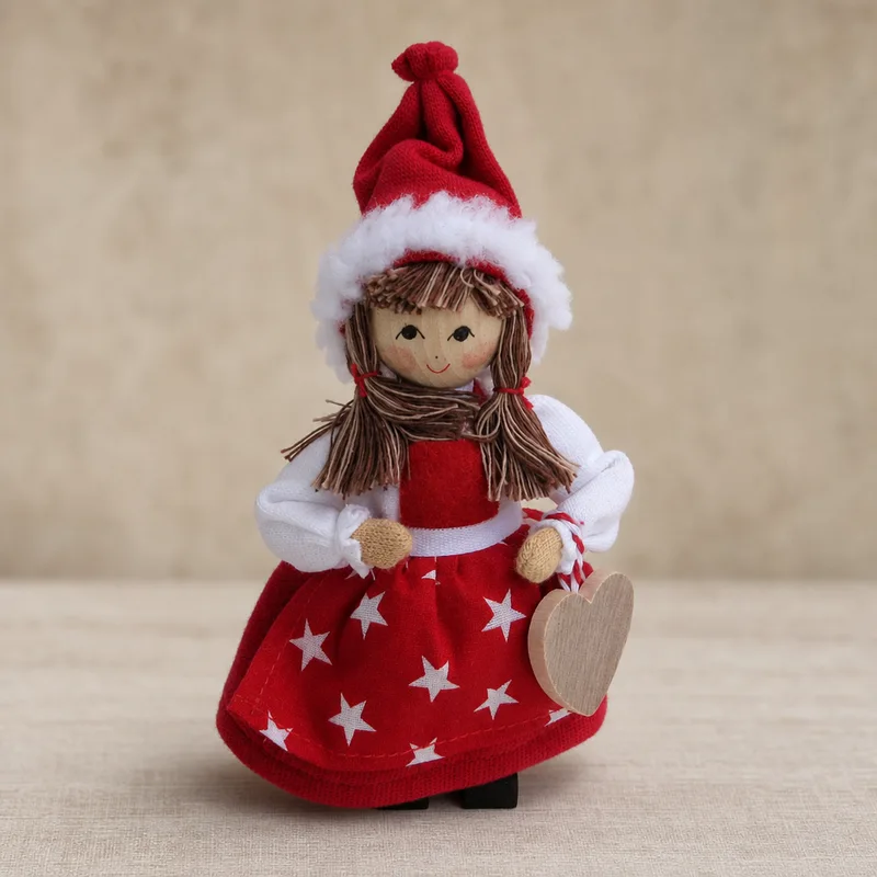 Tomte girl / stars on skirt/ w/heart 5"  Butticki of Sweden  NEW
