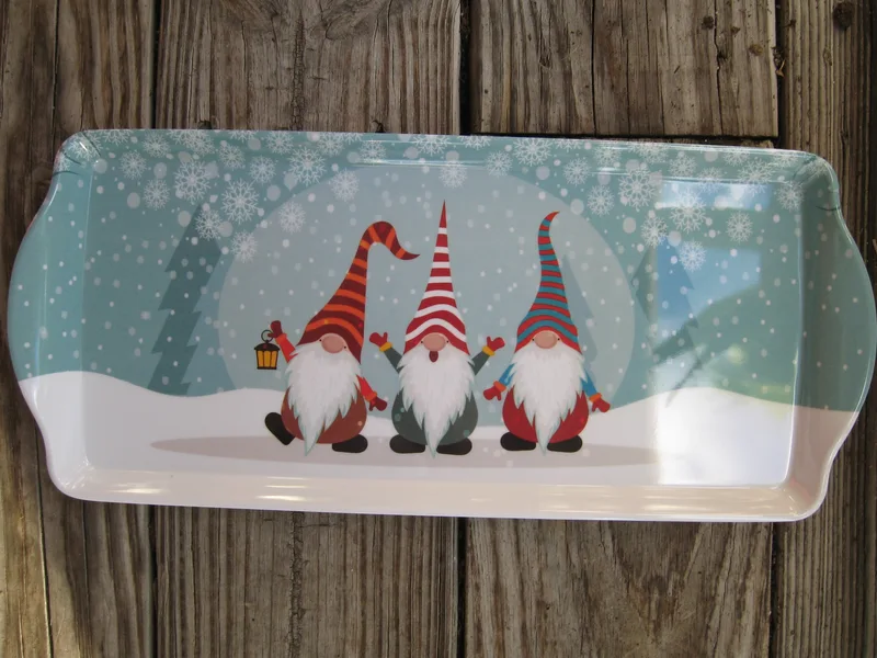 "Three Gnomes" snack tray 81/4" x 51/2" melamine