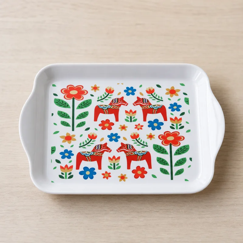 Dala Horses snack tray 81/4" x 51/2" melamine
