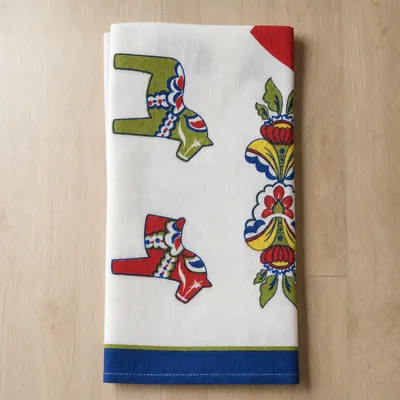 "Dala Horses" tea towel (27" x 18") Made in Sweden