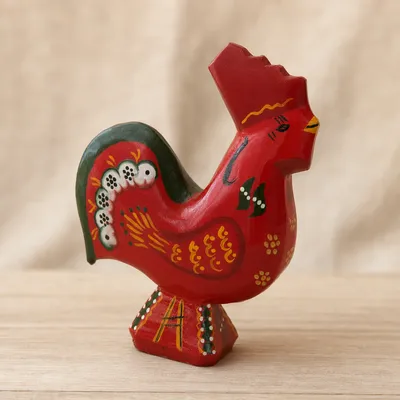 Dala Rooster 4.5" high, Made in Sweden by Lelles