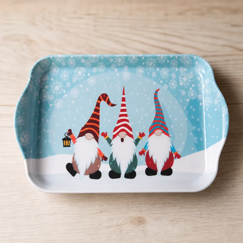 "3 Gnomes" snack tray 81/4" x 51/2" melamine